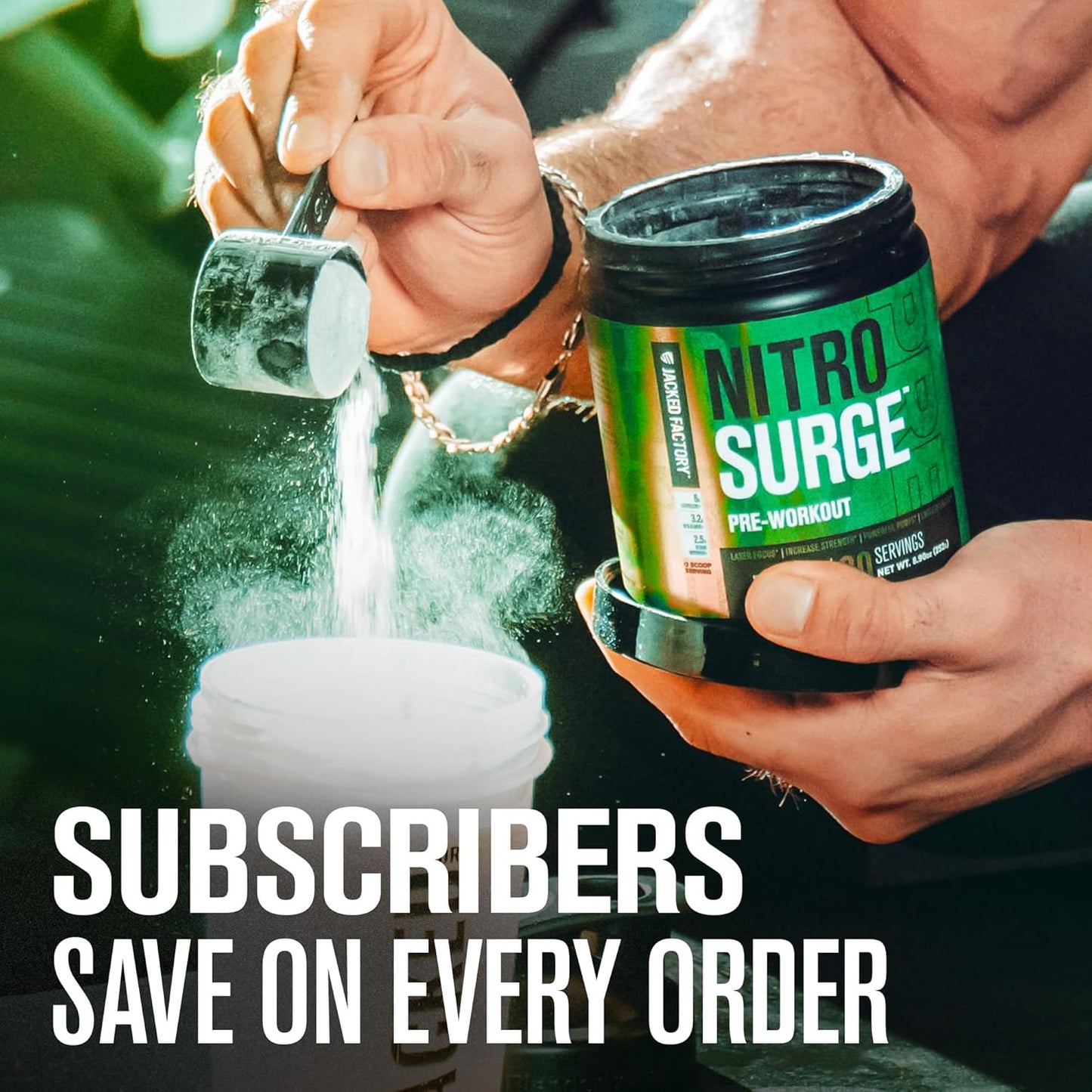 NITROSURGE Pre-Workout Supplement - Unleash Explosive Energy, Strength, and Focus - Nitric Oxide Booster with Beta Alanine - 30 Servings, Delicious Pineapple Flavor