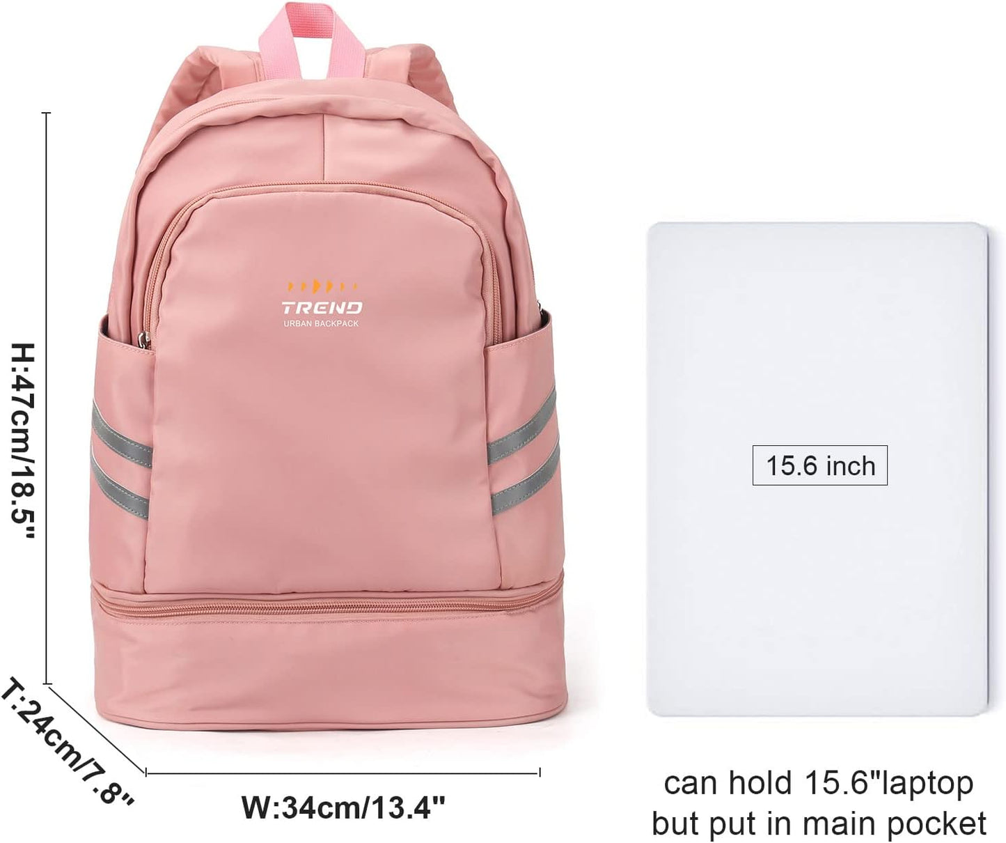 Versatile Women's Waterproof Gym Backpack with Shoe Compartment & Wet Pocket - Perfect for Travel & Sports!