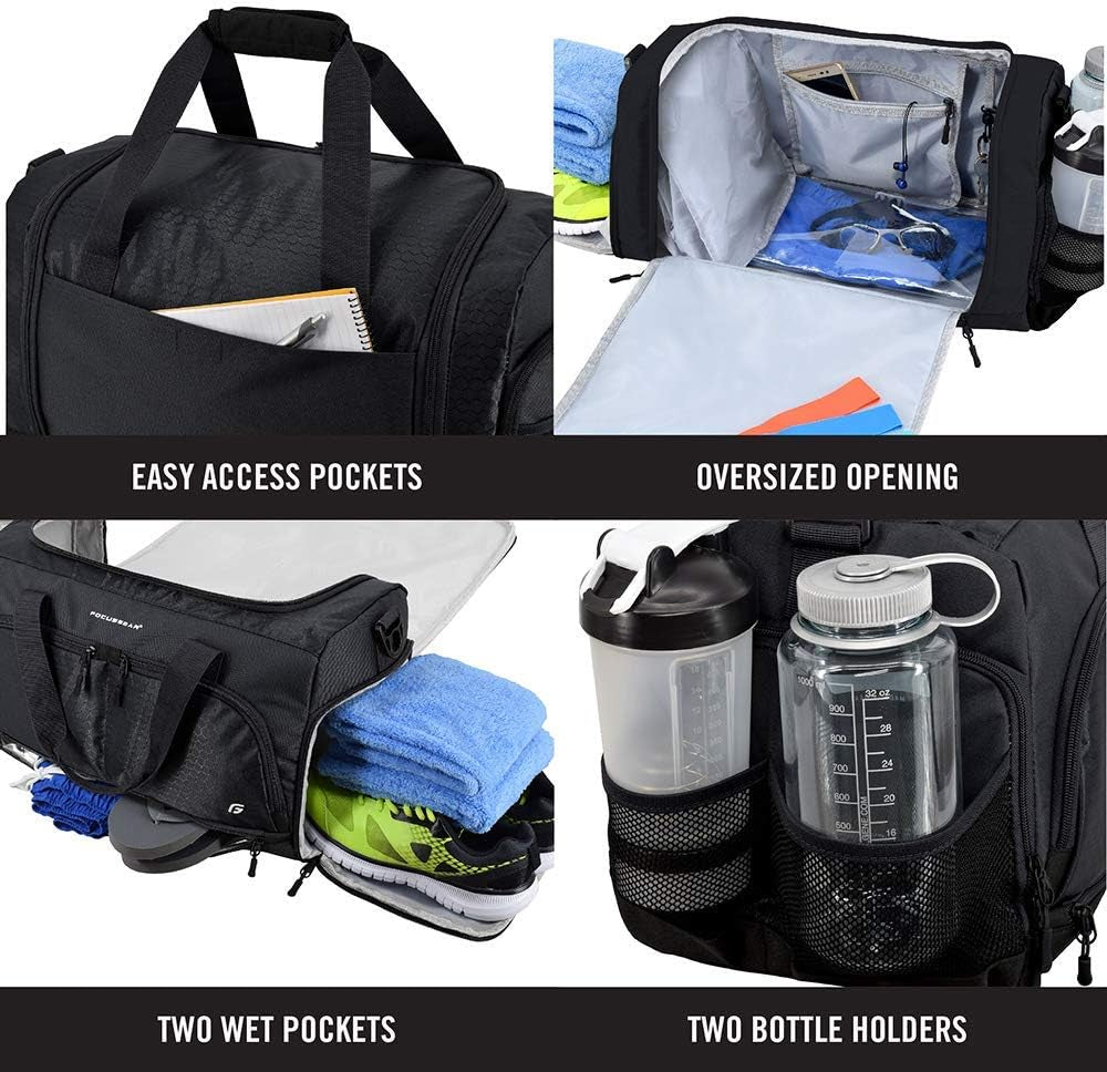 Ultimate Gym Bag 2.0 - The Perfect Durable Duffel with 10 Smart Compartments & Water-Resistant Pouch!