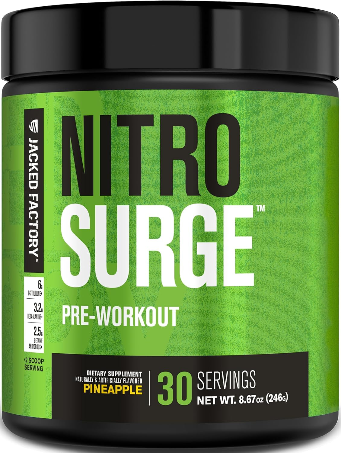 NITROSURGE Pre-Workout Supplement - Unleash Explosive Energy, Strength, and Focus - Nitric Oxide Booster with Beta Alanine - 30 Servings, Delicious Pineapple Flavor