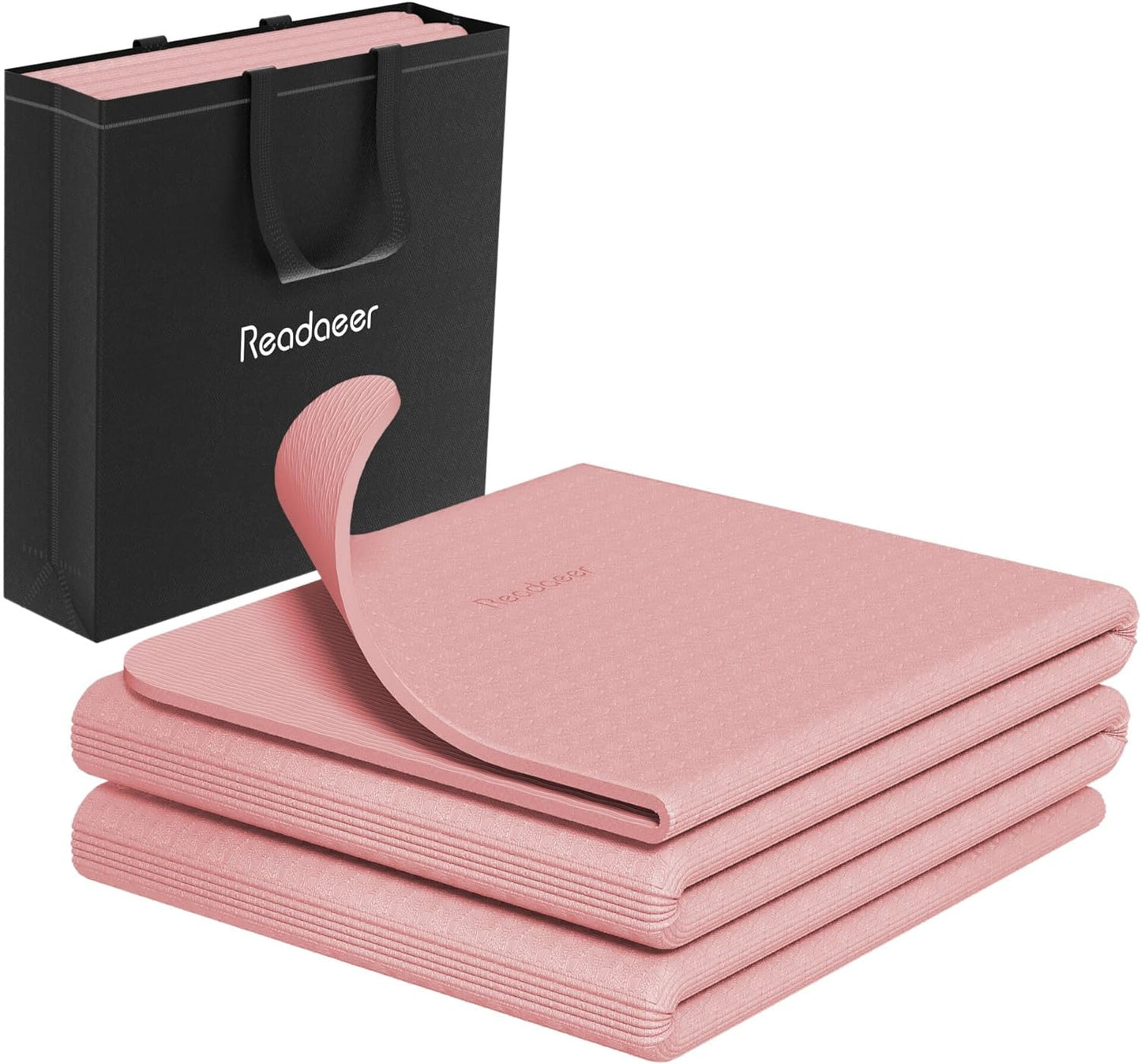 Foldable Yoga Mat for Travel Folding Yoga Mat 6Mm Thick with Carrying Bag, Non-Slip TPE Exercise Pilates Mat for 72" L X 24" W X 0.24 Inch