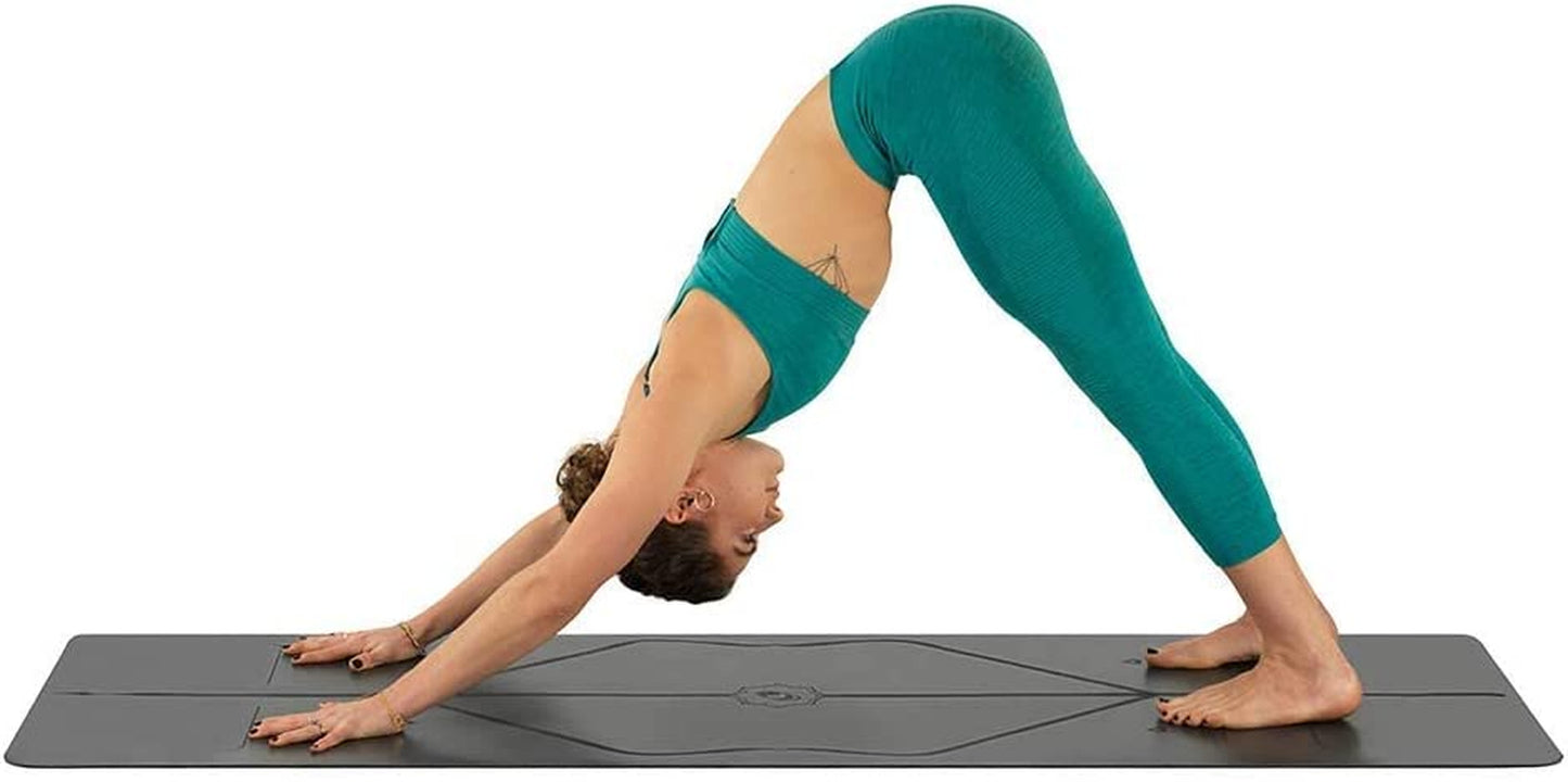 Original Yoga Mat – Free Yoga Bag Included - Patented Alignment System, Warrior-Like Grip, Non-Slip, Eco-Friendly, Sweat-Resistant, Long, Wide, 4.2Mm Thick Mat for Comfort
