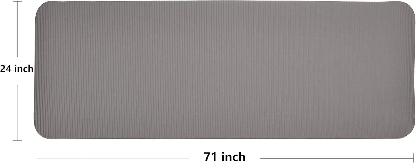 All Purpose 1/2-Inch Extra Thick High Density Anti-Tear Exercise Yoga Mat and Knee Pad with Carrying Strap, Multiple Colors