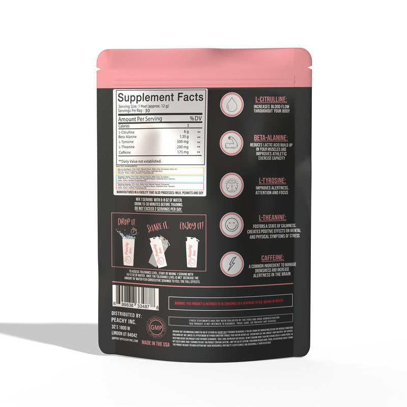 Peachy Nutrition Cocktail Party Pre-Workout Pods - Energize Your Workout!