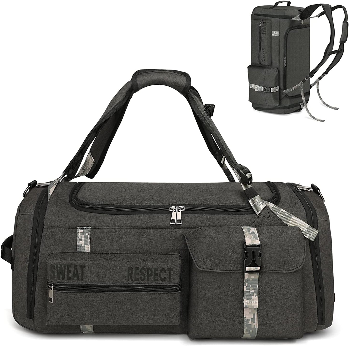 Versatile Men's 3-Way Sports Duffel Bag with Shoe Compartment & Wet Pocket