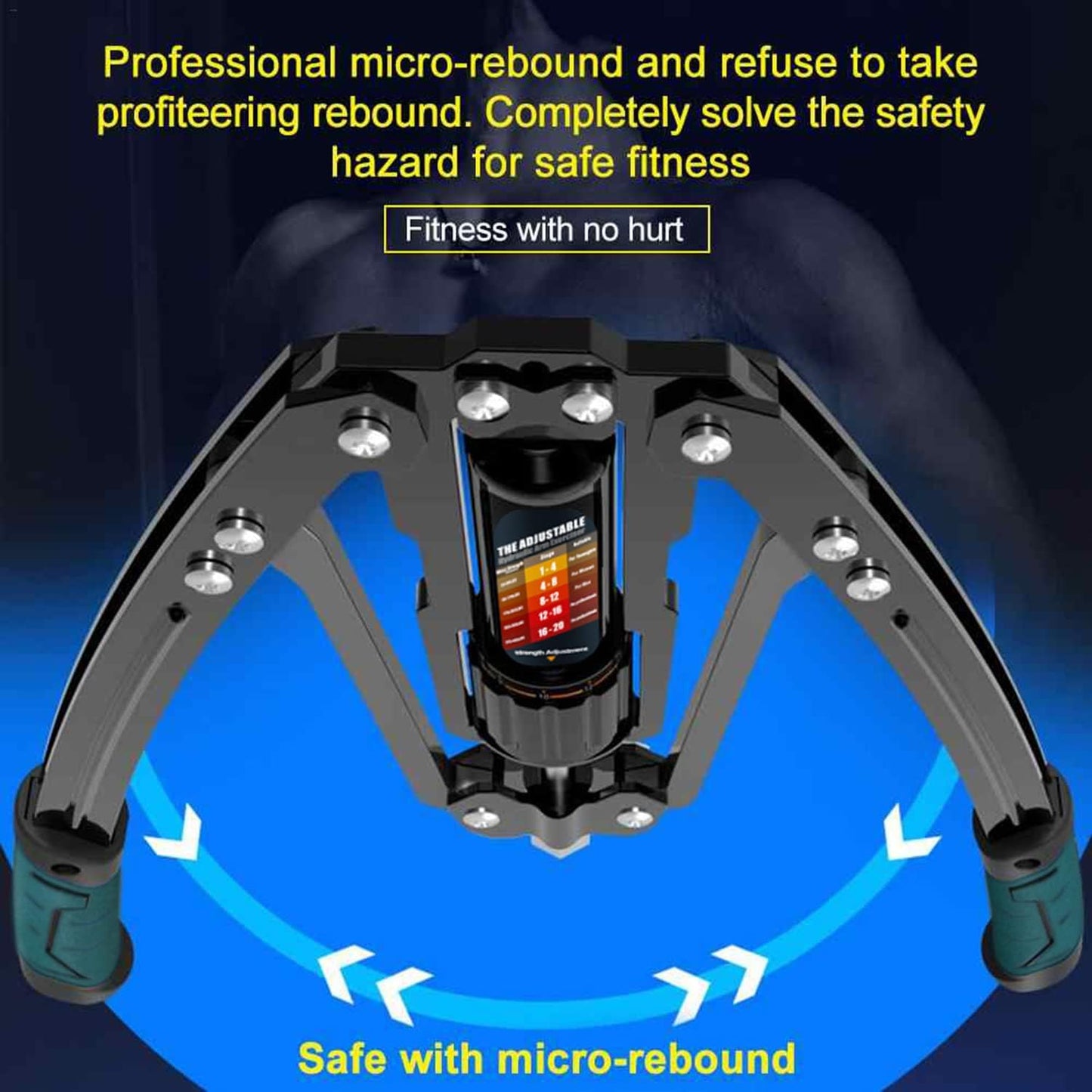 Adjustable Hydraulic Arm Exerciser - 22-440 lbs Resistance for Home Chest Expansion and Shoulder Muscle Training