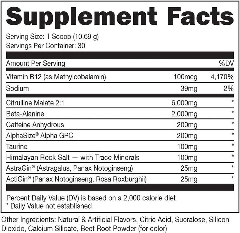 Bucked Up Pre Workout Supplement - 30 Servings for Enhanced Fitness and Energy