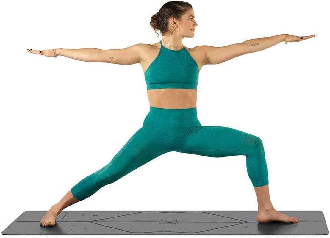 Original Yoga Mat – Free Yoga Bag Included - Patented Alignment System, Warrior-Like Grip, Non-Slip, Eco-Friendly, Sweat-Resistant, Long, Wide, 4.2Mm Thick Mat for Comfort