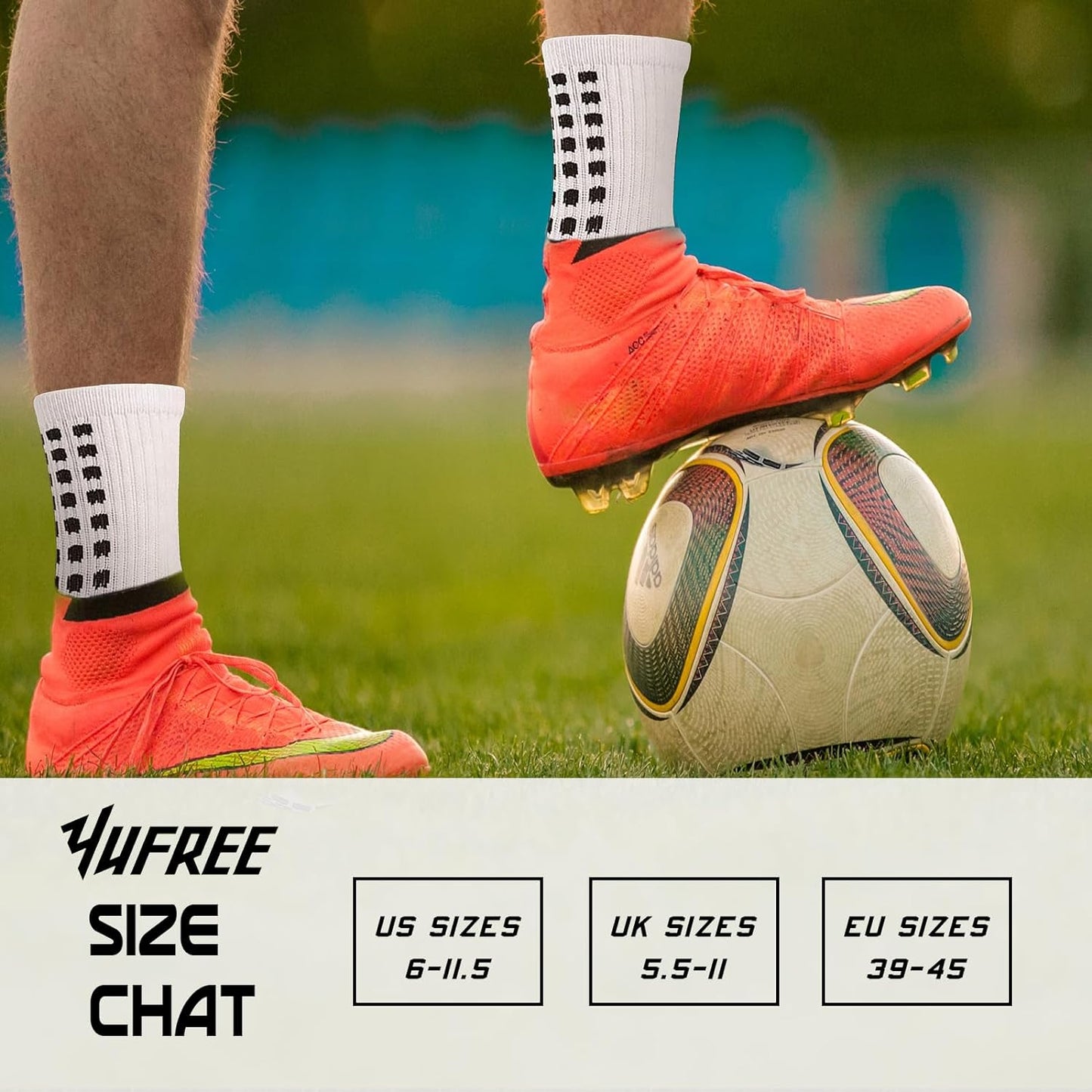 Ultimate Grip Soccer Socks for Men - 4 Pairs of Anti-Slip Sports Socks for Football & Basketball
