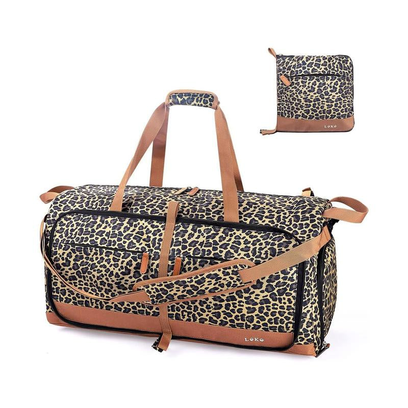 Lekesky Multi-Pockets Travel Bag Foldable Girluxe Dufflebag with Shoes Compartment,Large Travel Bag Gym Bag for Women 80L