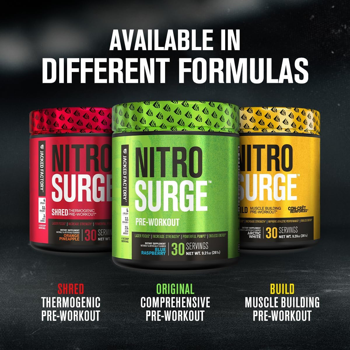 NITROSURGE Pre-Workout Supplement - Unleash Explosive Energy, Strength, and Focus - Nitric Oxide Booster with Beta Alanine - 30 Servings, Delicious Pineapple Flavor