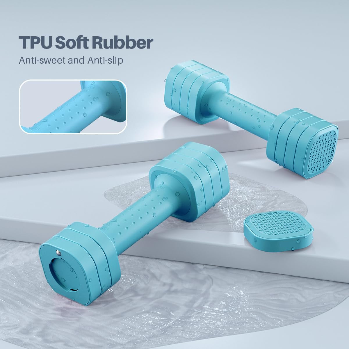 Adjustable Dumbbell Set of 2 - 4-in-1 Versatile Free Weights for Women (2Lb, 3Lb, 4Lb, 5Lb) with TPU Soft Rubber Handle for Home Gym Workouts