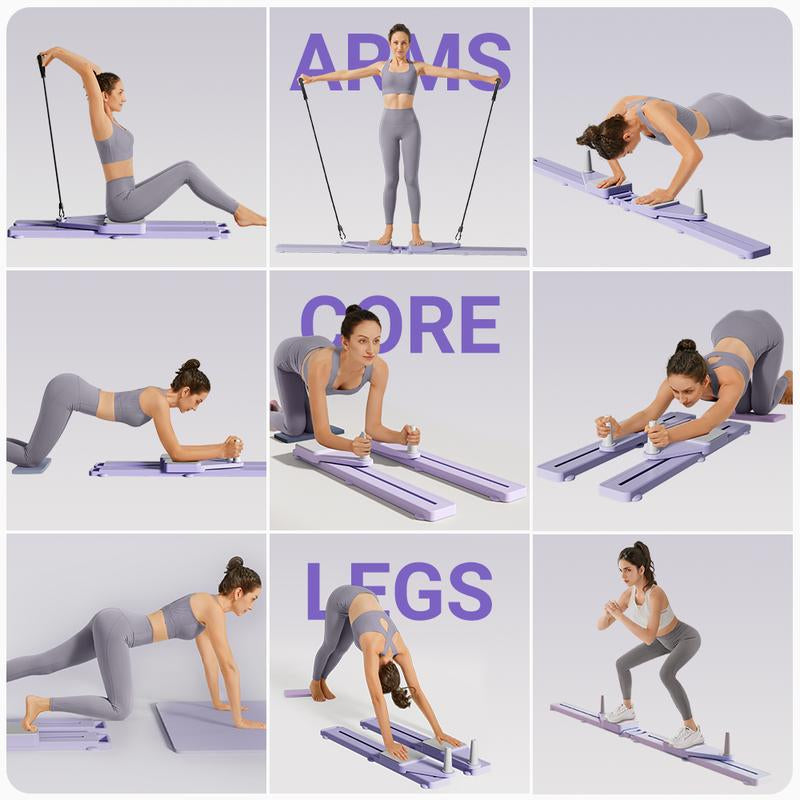 UMAY Ultimate Multi-Functional Split-Style Detachable Pilates Abdominal Board,Split Abs Slide Roller Board, Simulated Skiing, Abdominal, Leg and Core Strength Training Equipment, Home Pilates Reformer with Knee Mat for Home Gym Core & Ab Strength Training