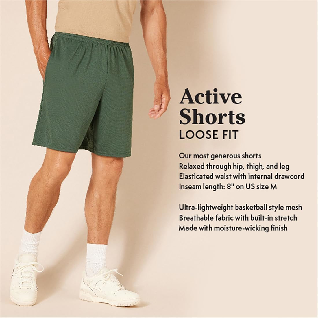 Men's Performance Tech Loose-Fit Shorts, Pack of 2 (Big & Tall Sizes Available)