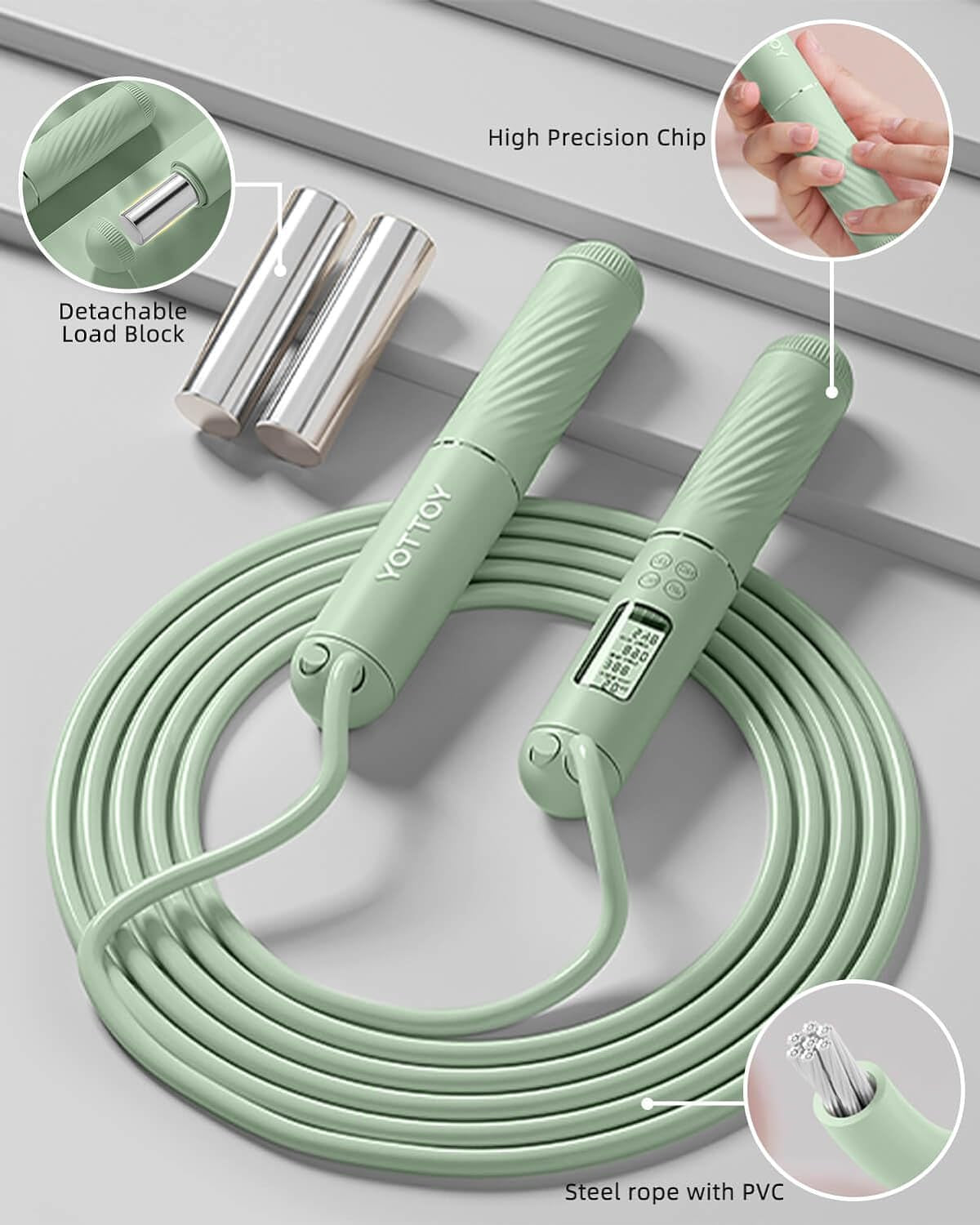 Revolutionary Cordless Jump Rope for Adults - Weighted Design with LCD Display & Large Cordless Ball for Ultimate Performance