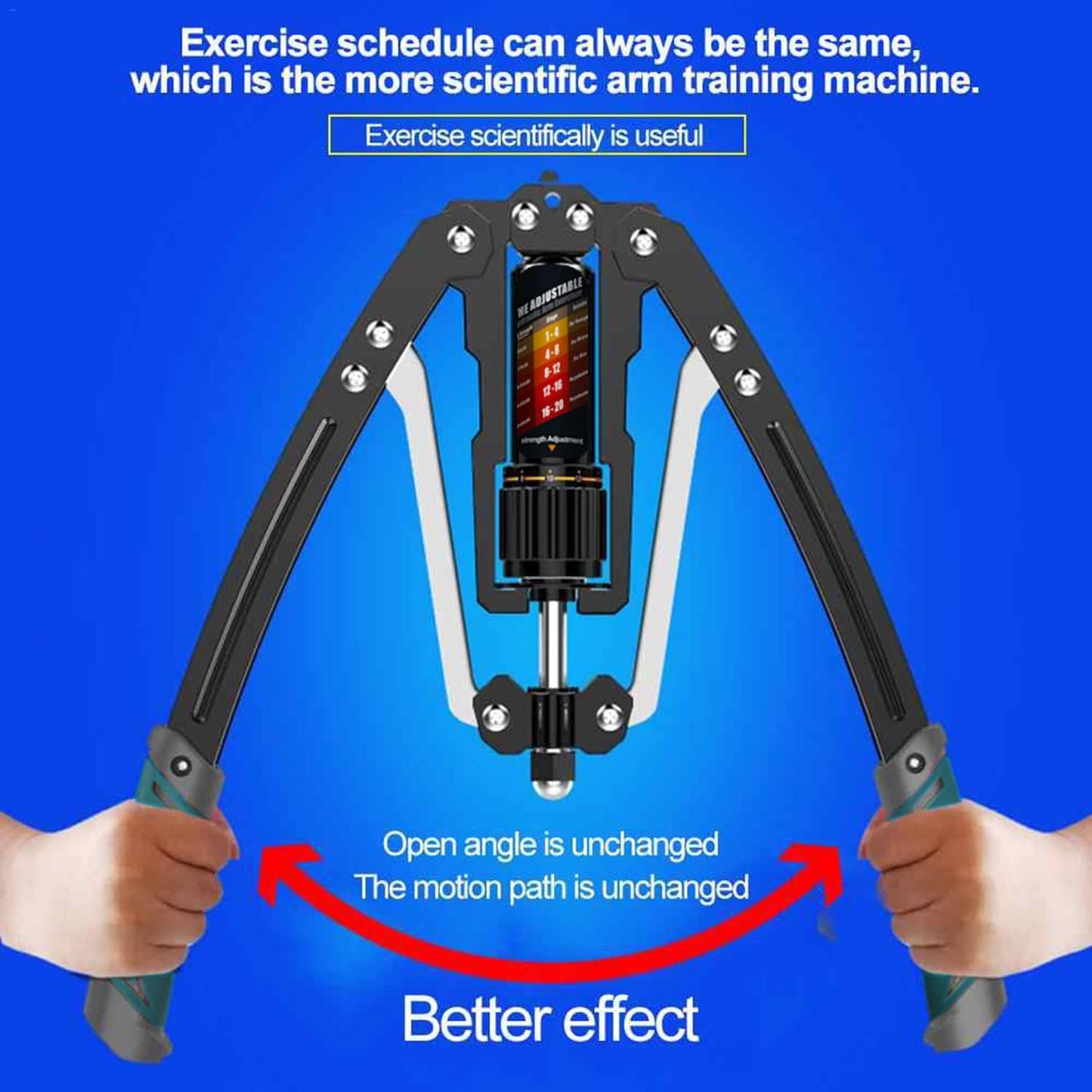 Adjustable Hydraulic Arm Exerciser - 22-440 lbs Resistance for Home Chest Expansion and Shoulder Muscle Training