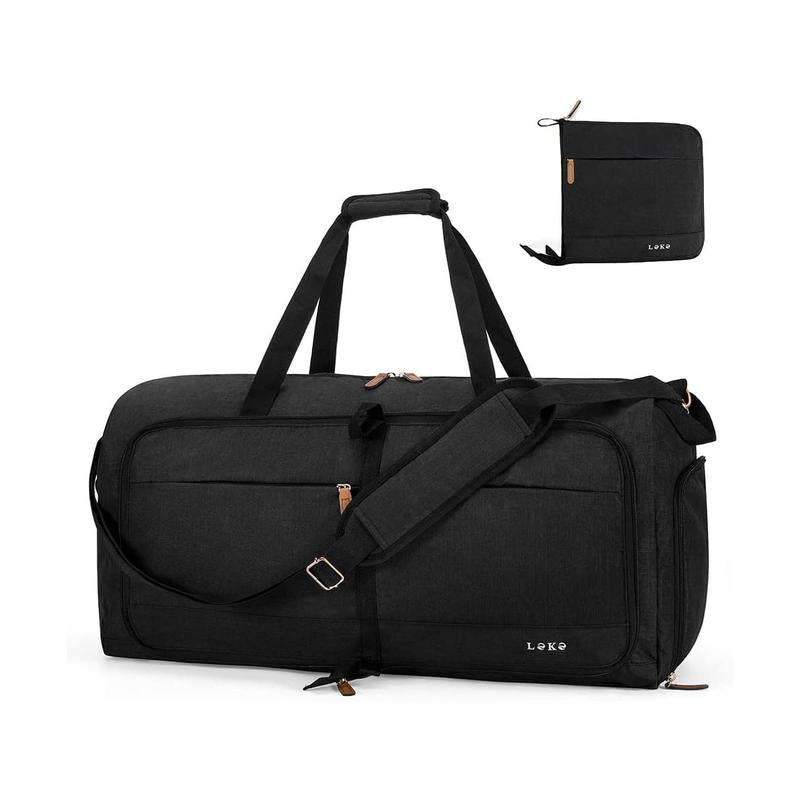 Lekesky Multi-Pockets Travel Bag Foldable Girluxe Dufflebag with Shoes Compartment,Large Travel Bag Gym Bag for Women 80L