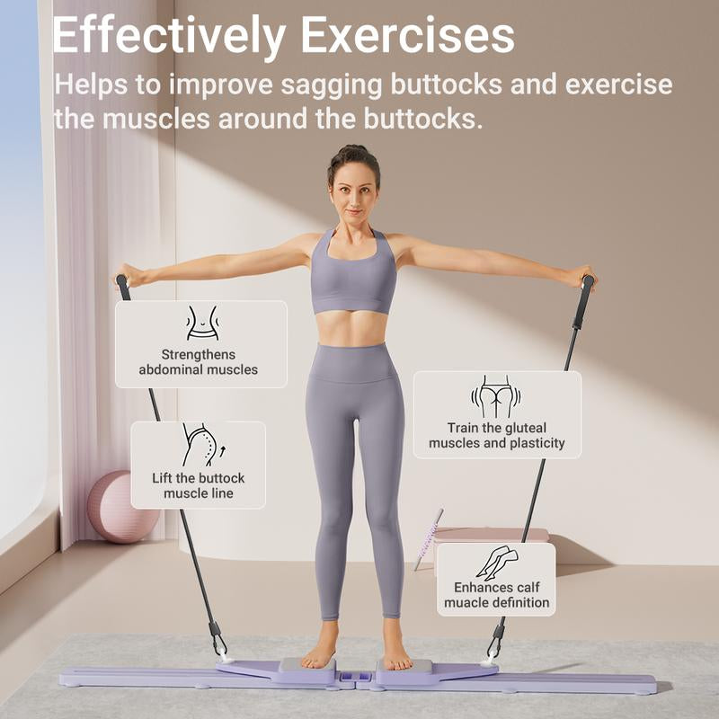UMAY Ultimate Multi-Functional Split-Style Detachable Pilates Abdominal Board,Split Abs Slide Roller Board, Simulated Skiing, Abdominal, Leg and Core Strength Training Equipment, Home Pilates Reformer with Knee Mat for Home Gym Core & Ab Strength Training