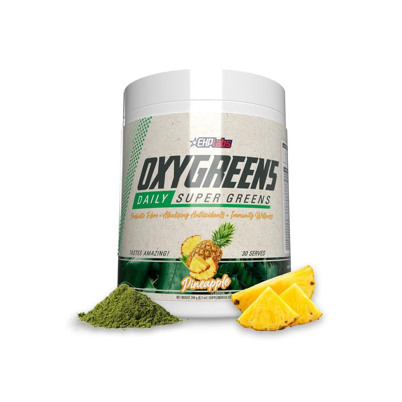 Ehplabs Oxygreens Daily Super Greens Powder - 30 Servings of Organic Fiber & Spirulina for Gut Cleanse, Detox, and Enhanced Digestion