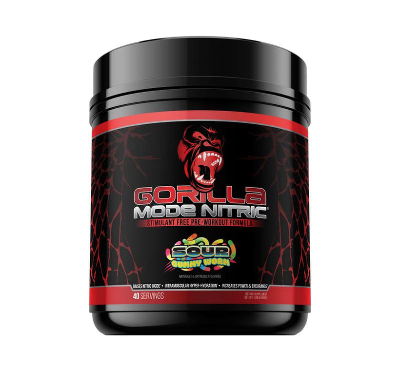 Gorilla Mode Nitric - Unleash Your Potential with Stimulant-Free Pre-Workout for Maximum Performance (20/40 Servings)