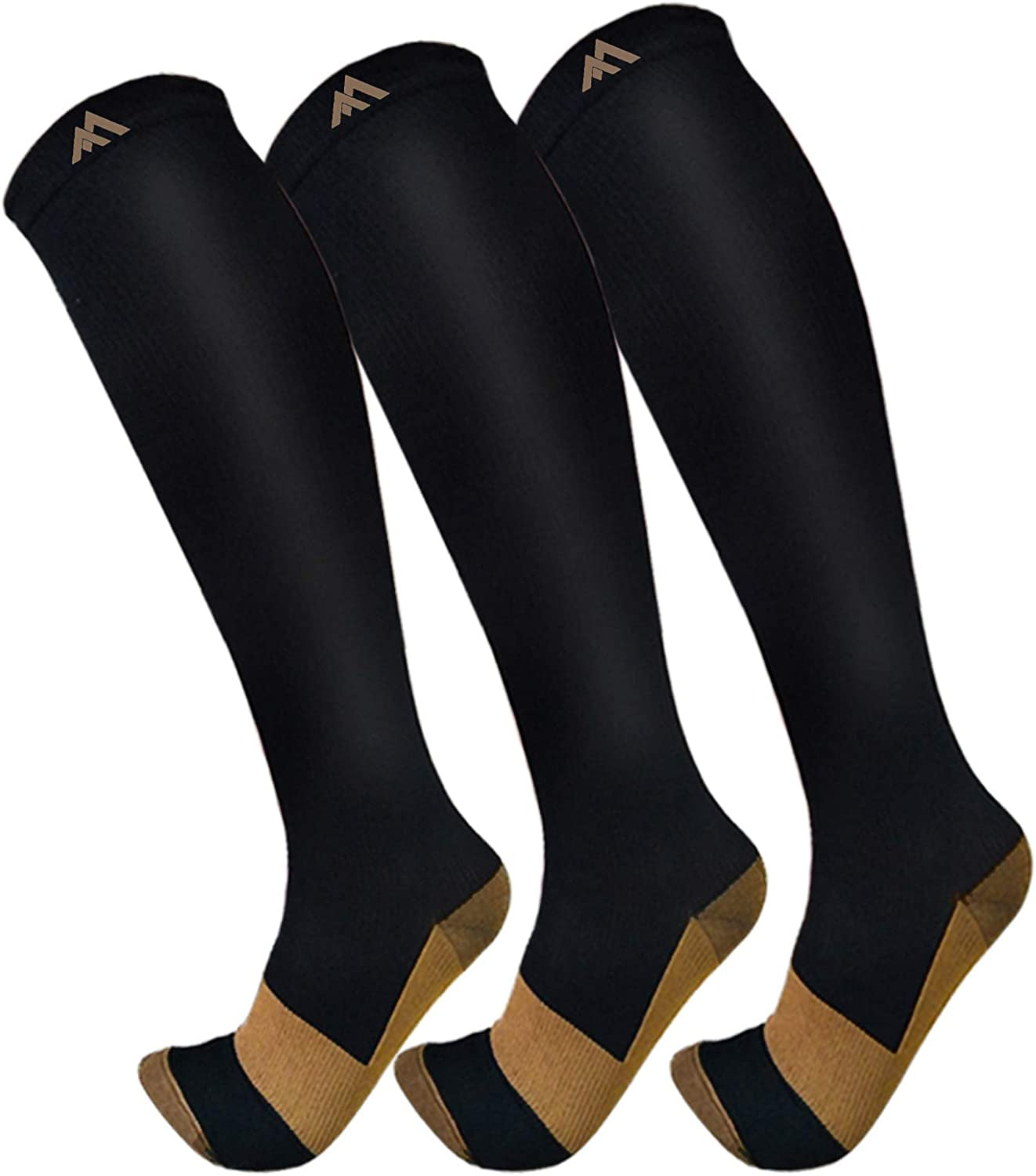 Ultimate Copper Compression Socks - 3 Pack for Superior Circulation in Medical, Running, and Athletic Activities for Men and Women