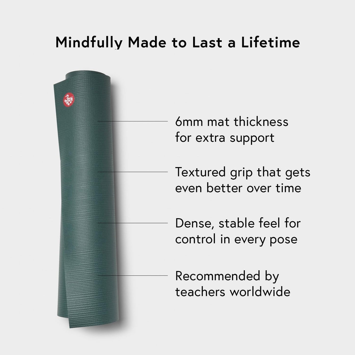 PRO Yoga Mat - Teacher Recommended, Non-Slip Textured 6Mm Ultra-Dense, Hot Yoga Workout, Studio at Home Pilates