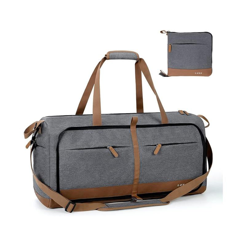 Lekesky Multi-Pockets Travel Bag Foldable Girluxe Dufflebag with Shoes Compartment,Large Travel Bag Gym Bag for Women 80L