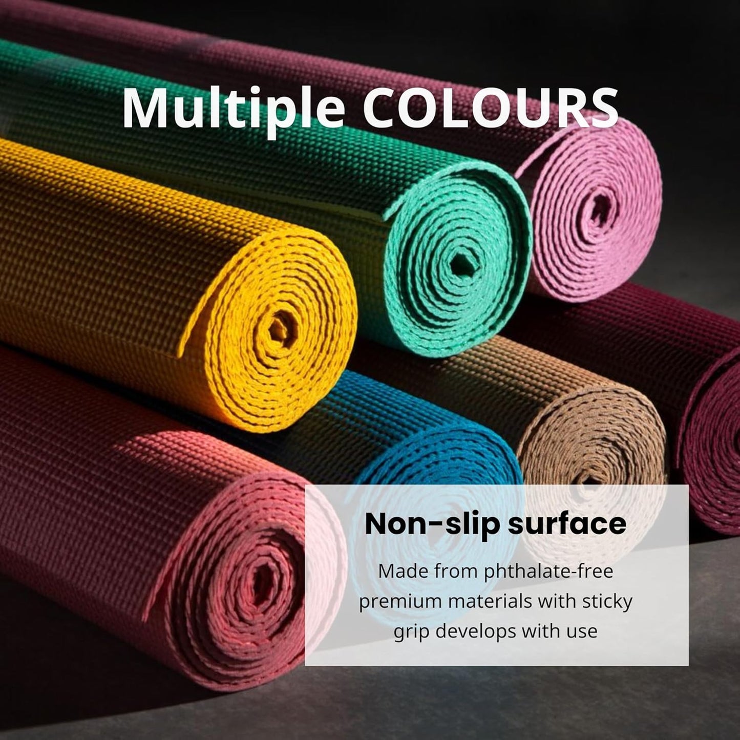 Deluxe Mat - 72"L X 24"W Non Slip Exercise Mat, Anti-Tear, 3-5Mm Thickness for Yoga, Pilates & Floor Workouts