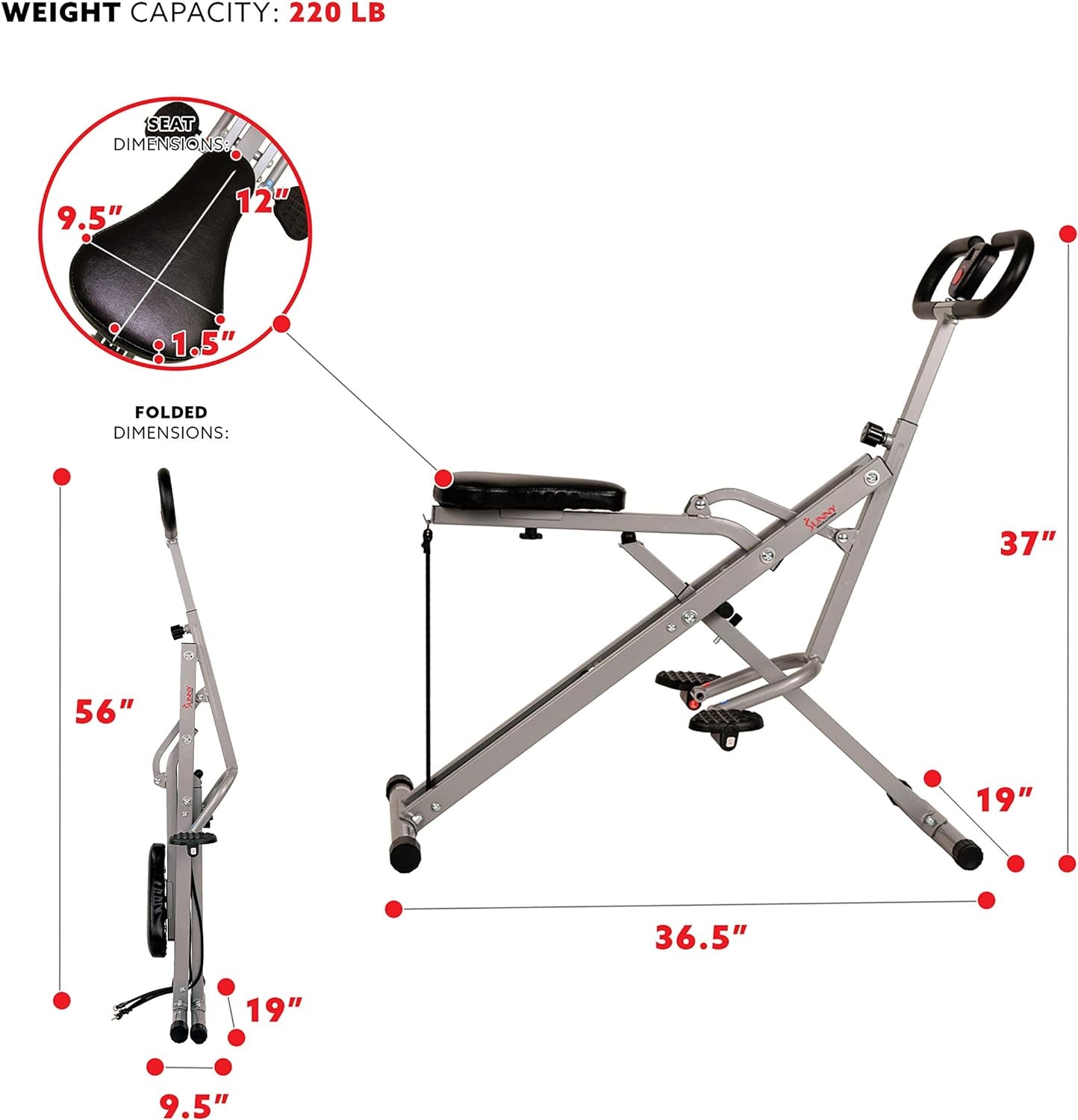 Transform Your Home Workouts with the Row-N-Ride Squat Assist Trainer - Adjustable Resistance & Foldable Design for Total Body Toning in Stylish Colors!