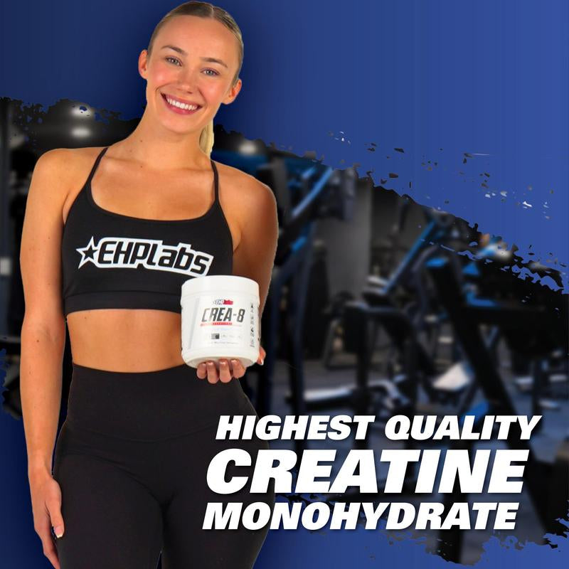 Ehplabs CREA-8 Micronized Creatine Monohydrate Powder - Unflavored Dietary Supplement for Maximum Muscle Growth, Strength, Energy, and Endurance - 100 Servings (500g)