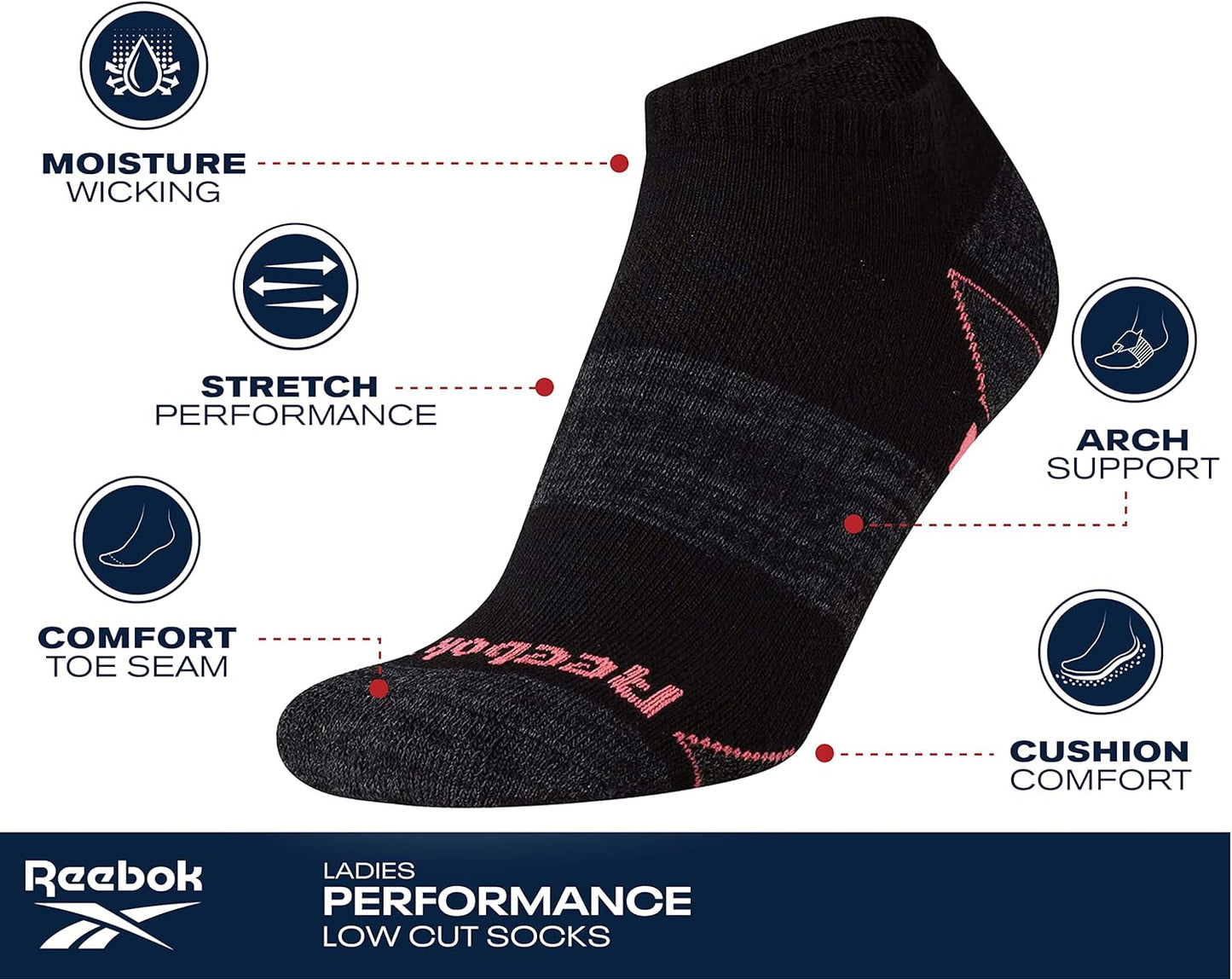 Ultimate Women's Athletic Socks - Cushioned Low Cut Performance (6 Pack)