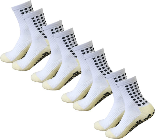 Ultimate Grip Soccer Socks for Men - 4 Pairs of Anti-Slip Sports Socks for Football & Basketball