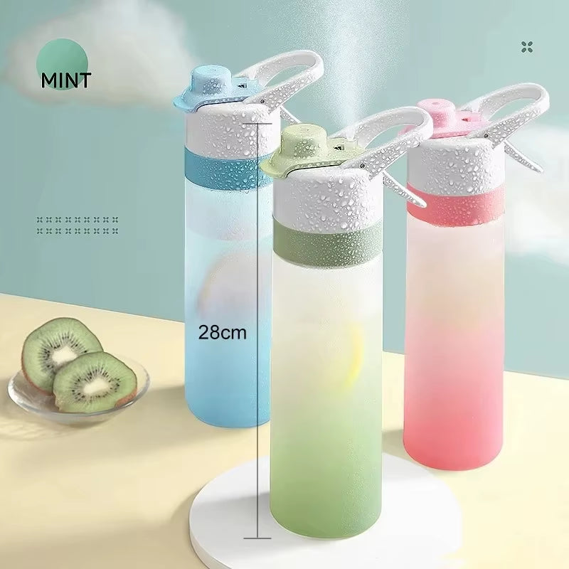 650ml Portable Spray Water Bottle for Outdoor Activities and Fitness
