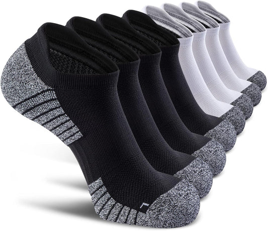 Ultimate No Show Sports Compression Socks for Men & Women - Boost Circulation (4/8 Pack)