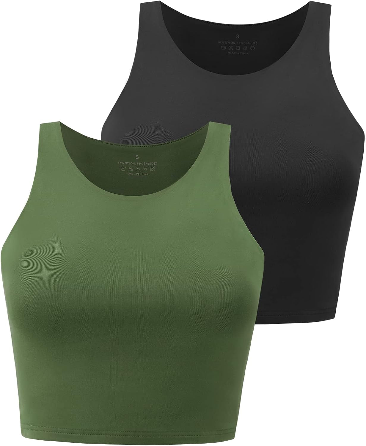 Stylish Women's Workout Crop Tops - Sleeveless Racerback Halter Neck Yoga Shirts (Pack)
