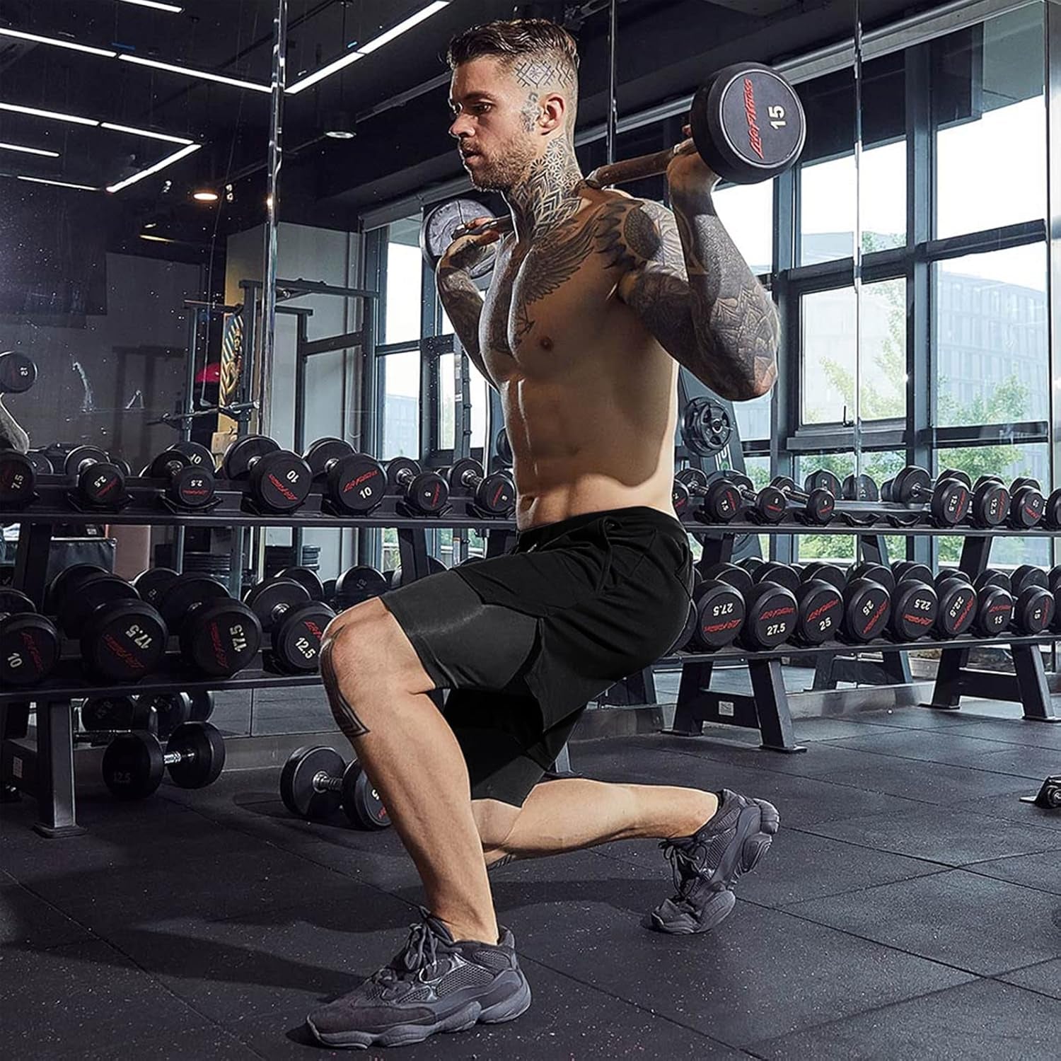 Men's 2-in-1 Athletic Gym and Running Shorts - 7" Length with Convenient Towel Loop