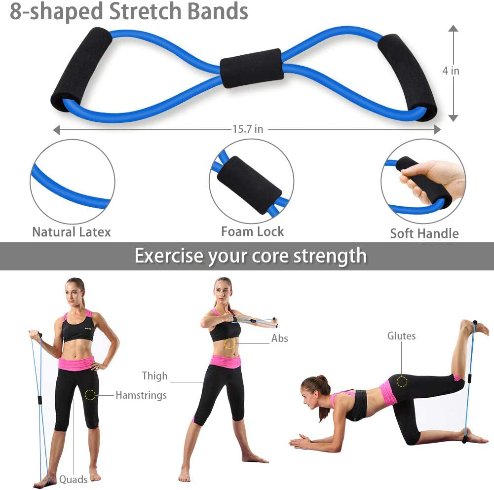 Ab Roller Wheel Kit - 10-in-1 Core Strength and Abdominal Exercise Equipment with Resistance Bands, Knee Mat, Jump Rope, and Push-Up Bar for Home Gym Use for Men and Women
