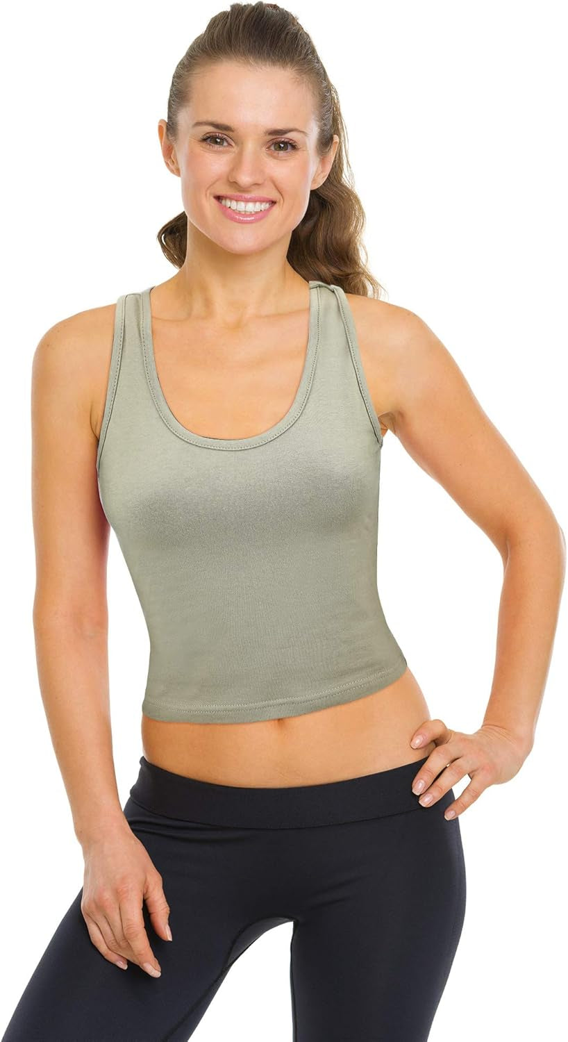 6-Pack Women's Sleeveless Racerback Sports Crop Tops - Perfect for Daily Wear!