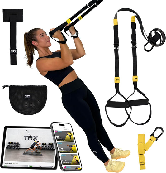 GO Suspension Trainer System - Ultimate Full-Body Workout for Every Fitness Level, Lightweight & Portable for Home or Outdoor Use, Stylish Grey Design
