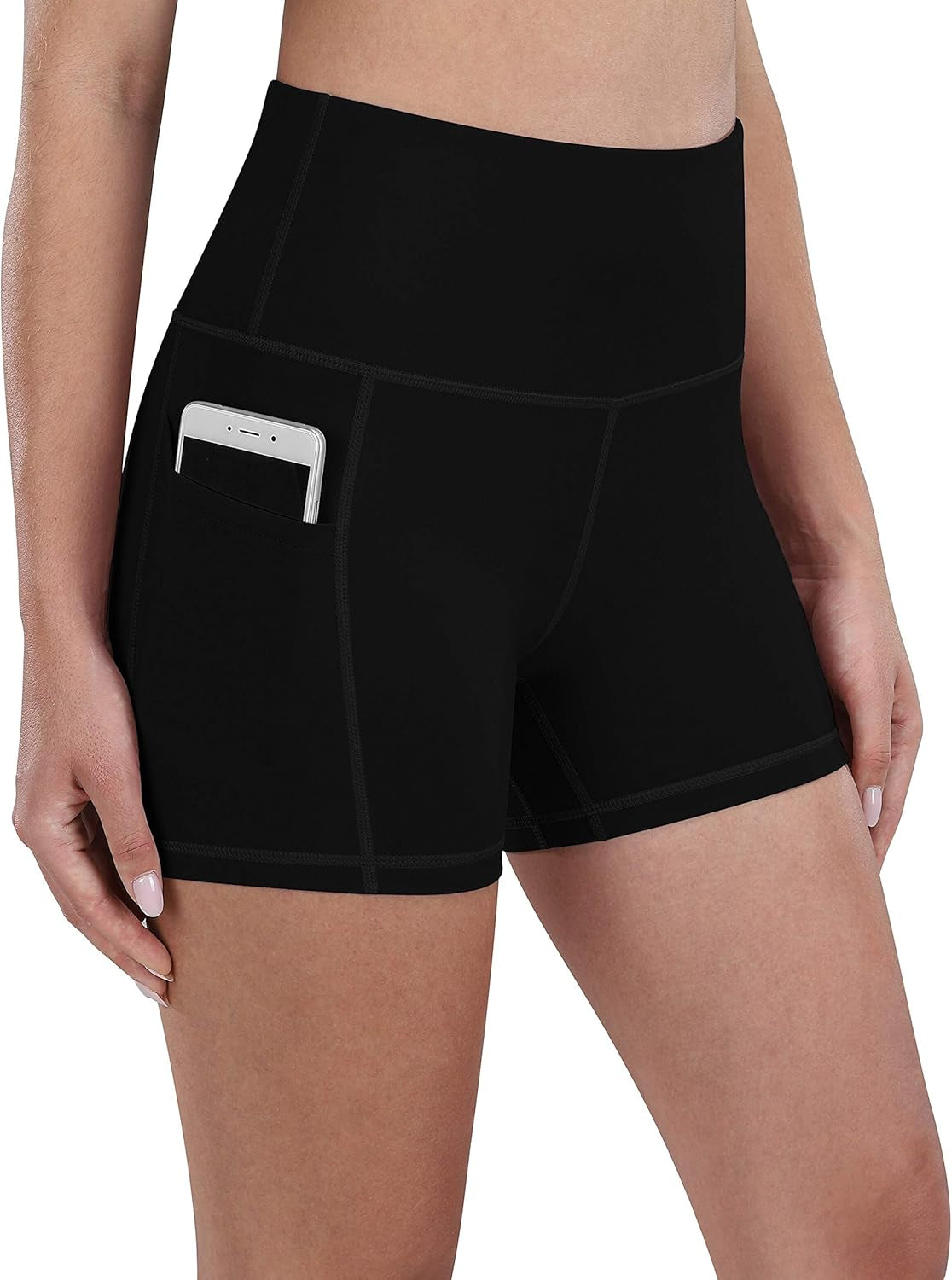 High Waist Biker Shorts for Women - 2 Pack 8"/5" Compression Workout Shorts with Pockets