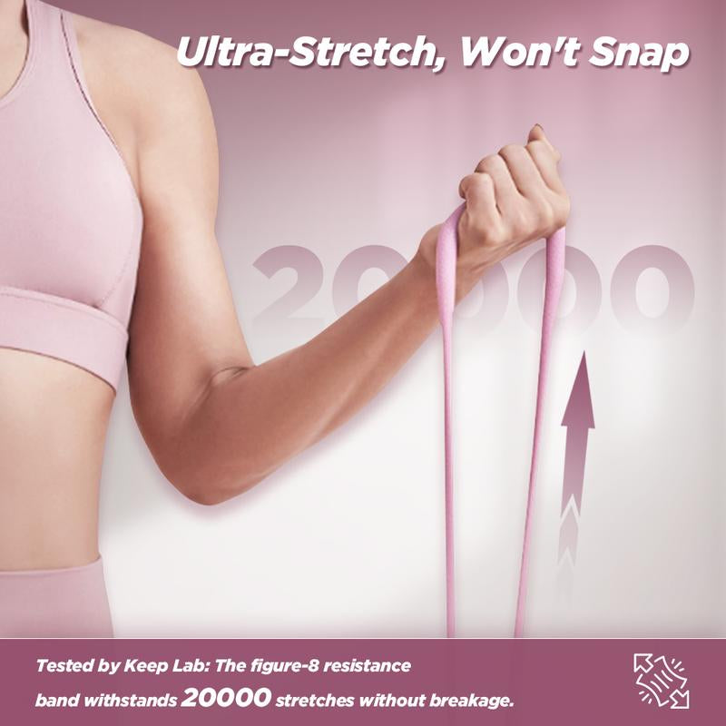 [Outdoorfun] KEEP Resistance Bands, Figure 8 Exercise Bands for Women Men, 8 Shaped Resistance Bands for Arms, Chest Expander, Yoga Gym Fitness TPE Material Home Workout Equipment Workout Straps