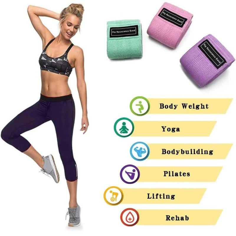 Summer Sports Exercise Resistance Loop Band Set, 3 Counts Elastic Squat Resistance Band, Yoga Stretch Strap, Gym Exercise Equipment for Home Workout, Gym Accessories, Exercise Equipment, Calisthenics Tools, Fitness Equipment, Workout Straps