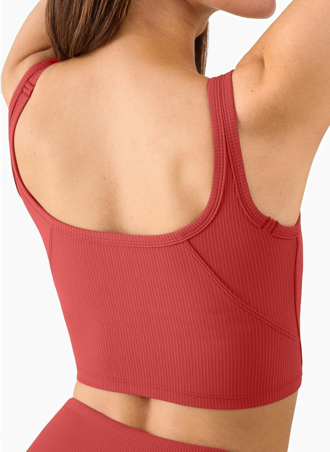 Seamless Longline Sports Bra for Women - Ribbed Crop Top Workout Tank for Ultimate Comfort and Style