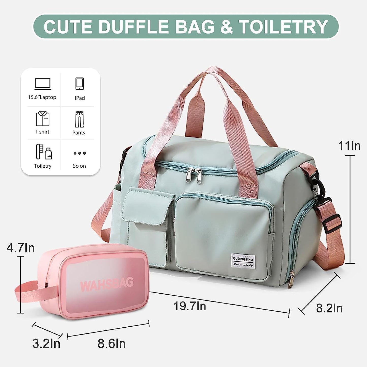 Stylish Women's Travel Duffle Bag - Versatile Gym Bag with Shoe Compartment for Weekend Adventures