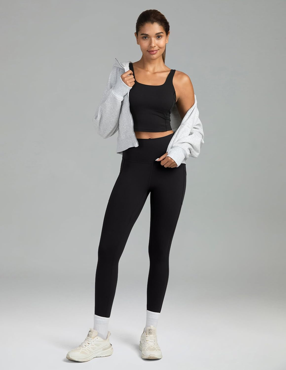 High-Waisted 7/8 Length Women's Yoga Pants with Pockets