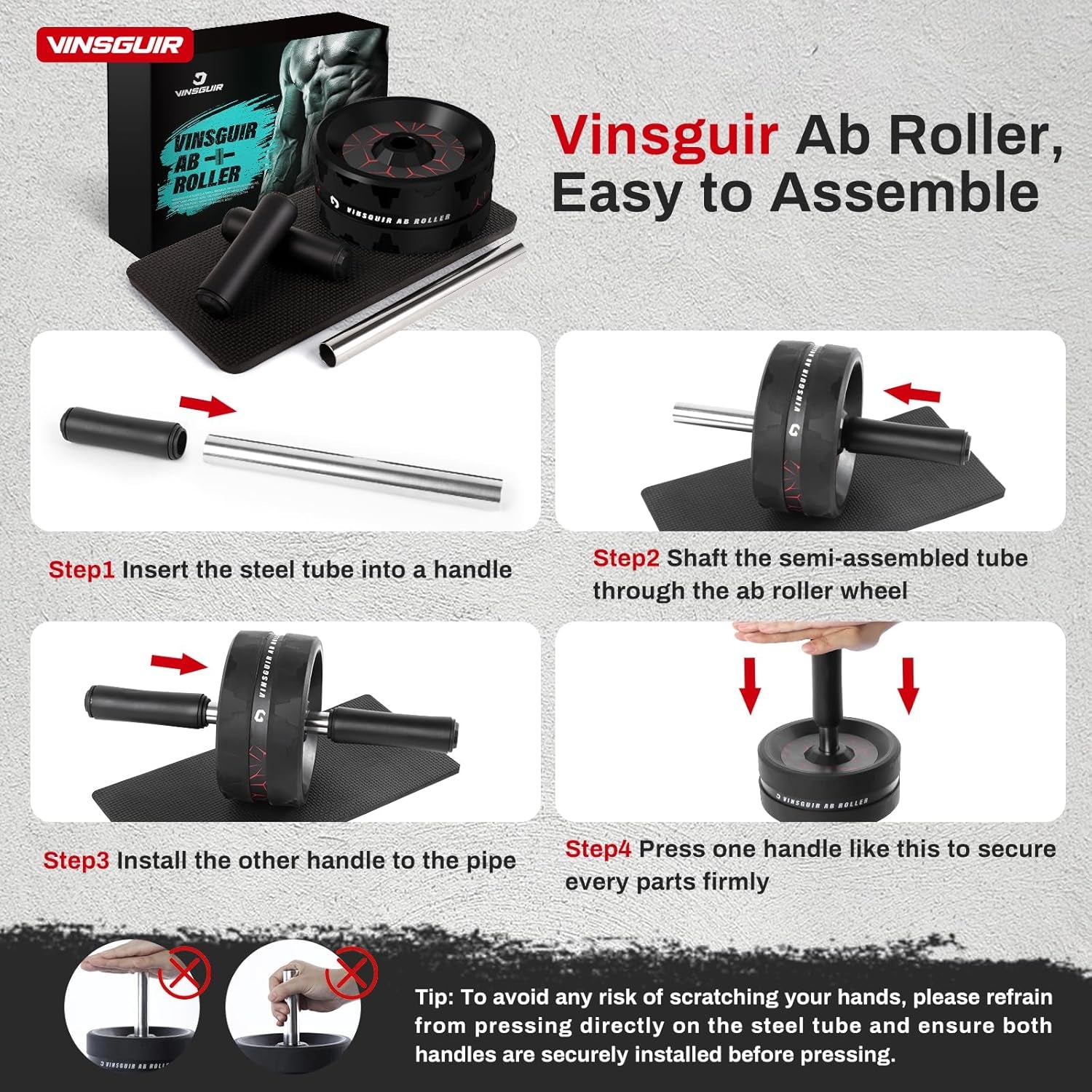 Ultimate Ab Roller Wheel with Knee Pad - Complete Core Workout & Full-Body Strength Training Equipment for Home Gym