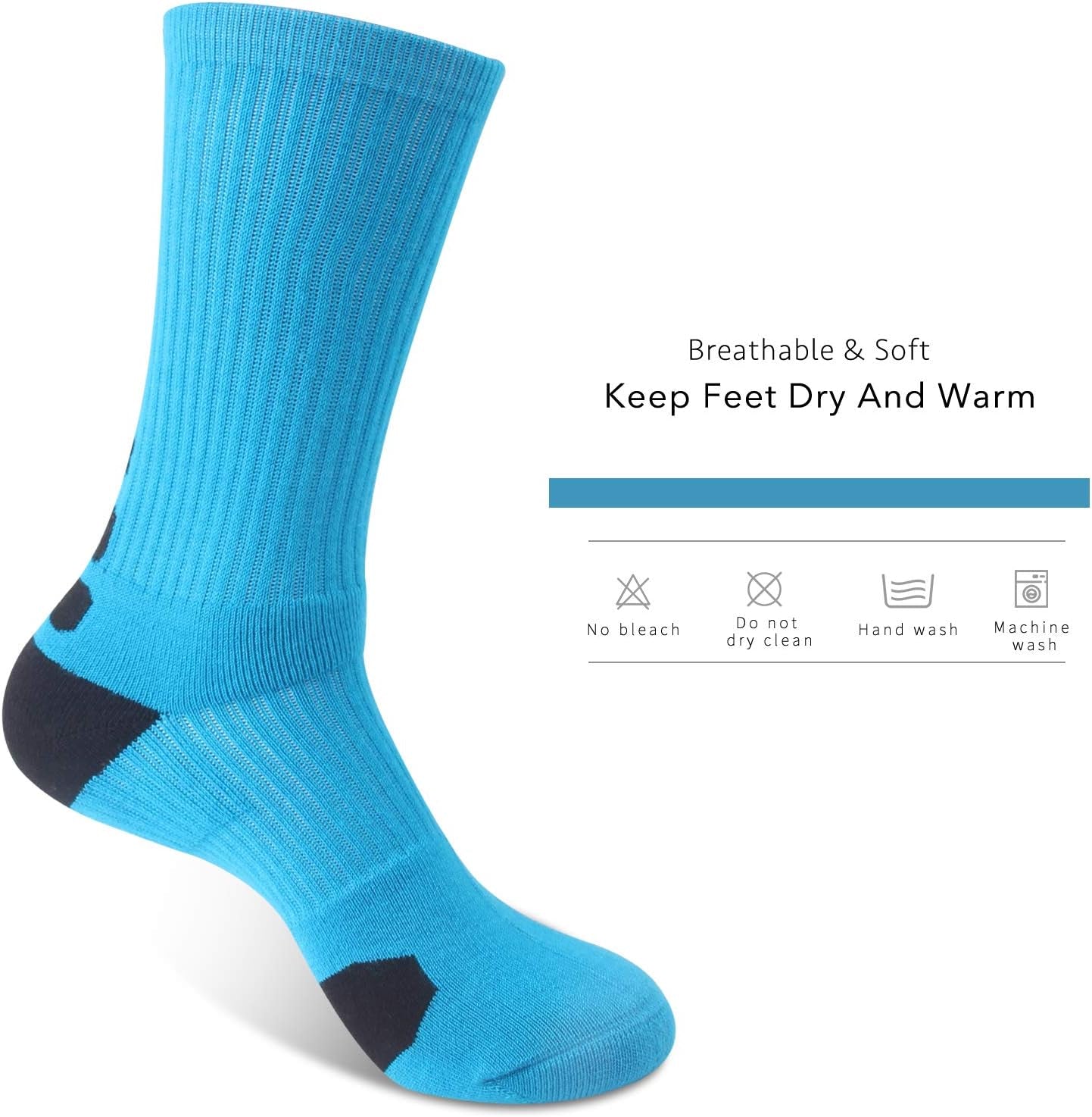 Ultimate Thick Calf High Crew Socks for Boys - Perfect for Basketball, Soccer, Hiking, Skiing & All Outdoor Adventures!