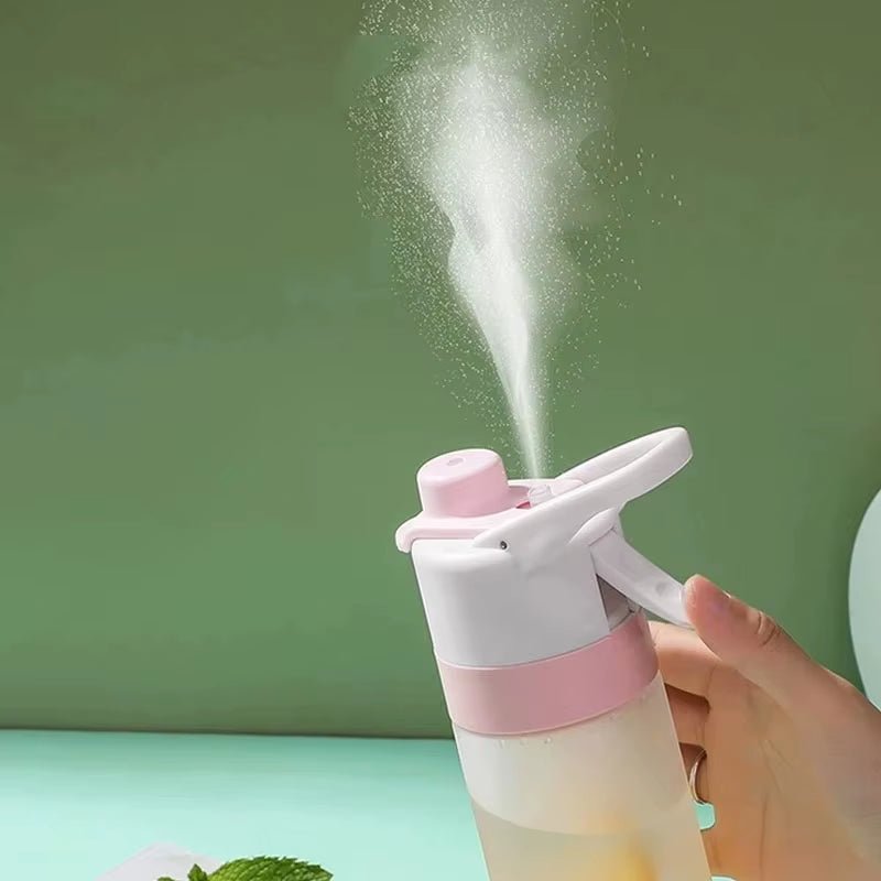 650ml Portable Spray Water Bottle for Outdoor Activities and Fitness