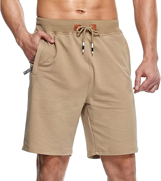 Ultimate Comfort Men's Casual Workout Shorts with Zipper Pockets - Stylish & Functional