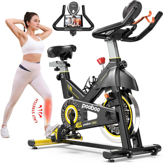Adjustable Magnetic Resistance Indoor Cycling Bike with Silent Belt Drive and Enhanced Comfort Seat, 350 lbs Weight Capacity for Home Cardiovascular Fitness